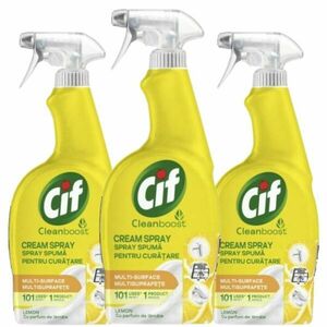 Cif Cleanboost Cream zsíroldó Spray Lemon 3x700ml kép