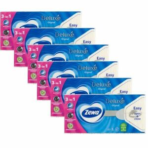 Zewa Deluxe Original 3 rétegű Papír zsebkendő - Illatmentes 6x90db kép