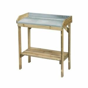 Növényültető asztal fából, cinkből készült asztallappal, 97x85x42... kép