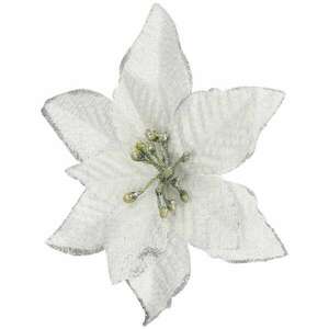 Springos Karácsonyi dekoráció mikulásvirág fehér 13x13 cm kép