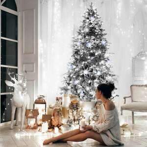 Springos karácsonyfa fények villogós 300 led, kék-hideg fehér kép