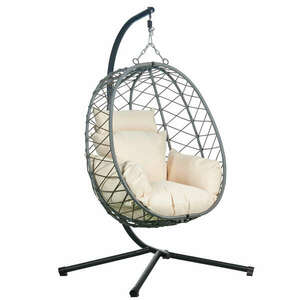 Pepita Sicilia egyszemélyes kerti Függőfotel párnákkal - szürke-bézs kép