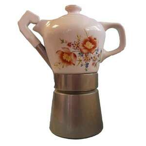 Fatima Kotyogós Kávéfőző - Virág - fehér-ezüst kép