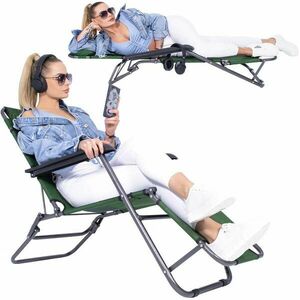 Springos kerti Nyugágy, összecsukható, 120kg - Zöld kép