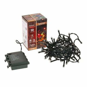 Színes, elemes LED Fényfüzér 50db izzóval 5, 9m kép