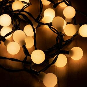 LED Gömb Fényfüzér: 50 db Melegfehér LED-del kép