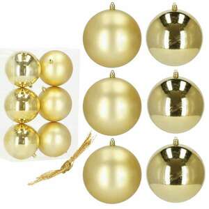 Springos Karácsonyfa gömbök 10 cm 6 db. kép