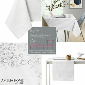 Asztalterítő Vesta fehér dombornyomott modern 110x180 owal AmeliaHome kép