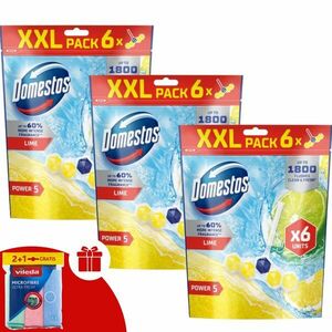 Domestos Power5 WC frissítő blokk Lime (18x50g) + Ajándék Vileda... kép
