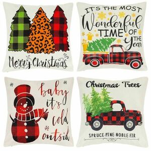 Ca1463 Karácsonyi párnahuzat szett 4 db. kép