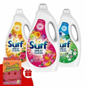 Surf folyékony Mosógél Csomag 3x3L - 180 mosás + Ajándék Scrub Mo... kép