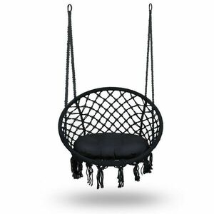 Kerti lógó hintaágy fotel boho fekete kép