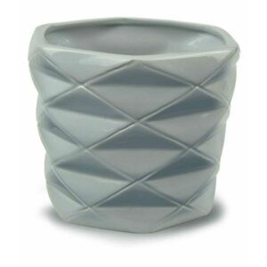 Dekoratív szürke kerámia virágcserép 15 cm kép