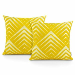 Díszpárnahuzat PIRAMIDES szín sárga nyomott motívum geometrikus o... kép
