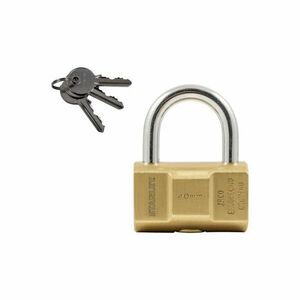 STANLEY S742-046 hengeres tömör sárgaréz lakat, 40 mm, 3 kulcsos kép