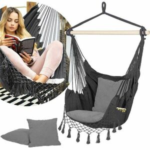 Springos Függőfotel - Szürke - 130x100cm kép