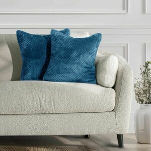 Díszpárnahuzat HENRY szín indigókék jacquard dombornyomott motívu... kép