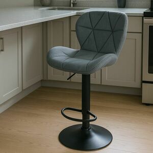 Pepita Nordelle szövet Bárszék állítható magassággal - szürke-fekete kép