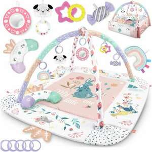 Nukido 3in1 többfunkciós Játszószőnyeg játékhíddal - Fehér, Rózsaszín kép