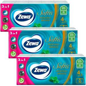 Zewa Softis 4 rétegű Papír zsebkendő - Menthol Breeze 3x90db kép