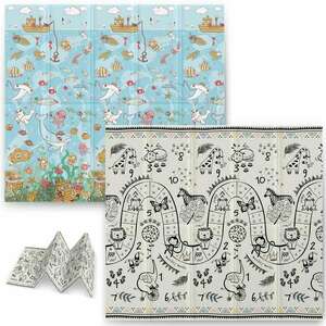 Nukido Összecsukható habszivacs, safari/óceán, 200x180x1cm - Színes kép