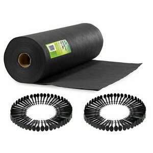 Plonos Agrotextil kerti szövet 1, 6x100m +100 leszúró tű - Fekete kép