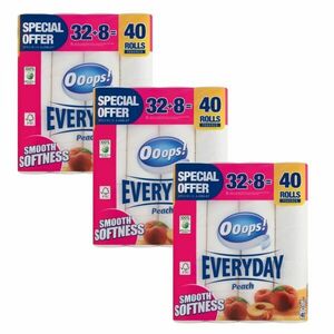 Ooops! Everyday Peach 3 rétegű Toalettpapír 3x40 tekercs kép