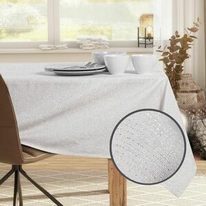 Asztalterítő Sparkle krémű metálfényes modern 175x200 owal DecoKing kép