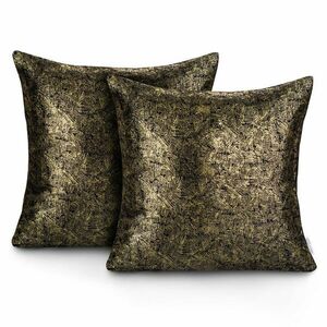 Díszpárnahuzat VERAS szín fekete nyomott blackout suede shine 45x... kép