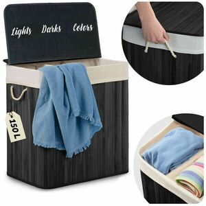 Bambusz szennyeskosár 150 l massido fedővel kép