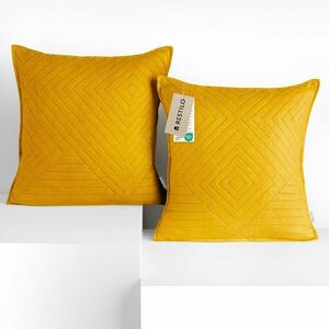 RESTILO díszpárnahuzat SOFTA szín mustársárga dombornyomott stílu... kép