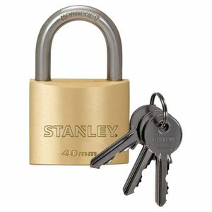 STANLEY S742-031 tömör rézlakat, 40 mm, 3 kulcsos, dupla reteszelés kép