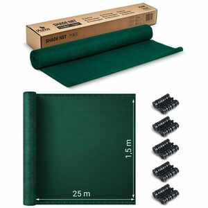 Ernyőháló 1, 5x25m 110 g/m2 + 50 bilincs zöld kép