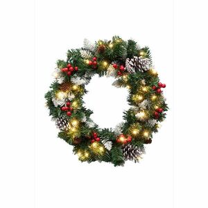 HOME KMK45LED LED-es műkoszorú, 45 cm, 35 db melegfehér LED, 8 pr... kép