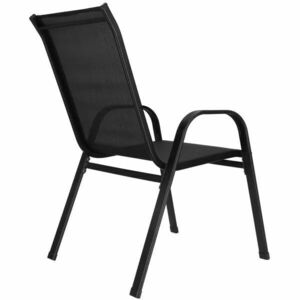 Kerti szék szett 2 db, fekete, acél vázas, textilén, 92×53×72 cm, 120 kg kép