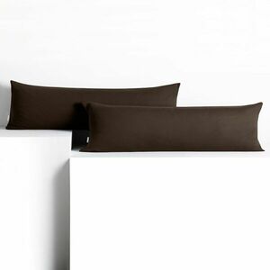 Díszpárnahuzat AMBER sötétbarna dzsörzé 40x200 DecoKing kép