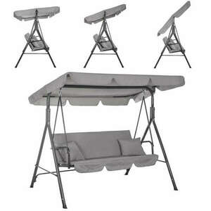 Springos Luna kerti Hintaágy 3 személyes - Szürke, Fekete kép