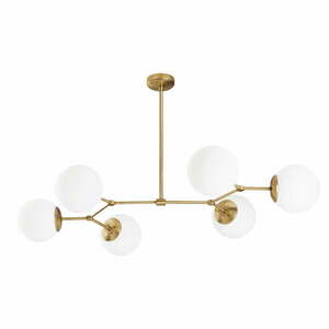 Fehér-sárgaréz színű függőlámpa üveg búrával Damar – Opviq lights kép