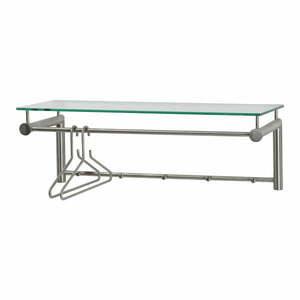 Ezüstszínű fém fali fogas polccal 79 cm Suza – Spinder Design kép