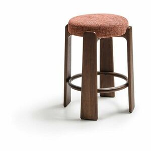 Terrakotta színű-sötét natúr színű kőrisfa bárszék (ülésmagasság 65 cm) Granite – Kave Home kép