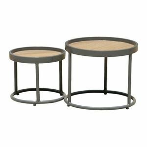 Kerek kerti tárolóasztal szett 2 db-os ø 50 cm Silea – Garden Pleasure kép