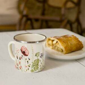 Pipacsmintás zománcozott bögre kép