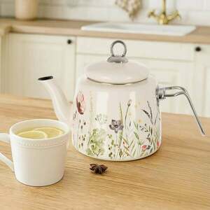 Pipacsmintás zománcozott teáskanna kép