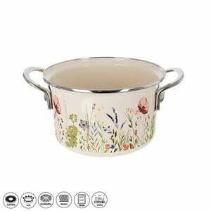 Pipacsmintás zománcozott edény kép