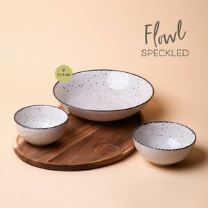 Flowl készlet– Gaya Atelier szürke fröcskölt tálak + Triangle Agát tálca - 453094 kép