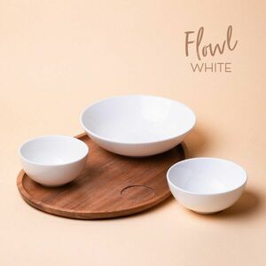 Flowl készlet– Gaya Atelier fehér tálak + Triangle Agát tálca - 453114 kép