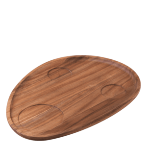 Háromszög formájú, süllyesztett akácfa tálca 35 x 25 cm - FLOW Wooden - 593700 kép