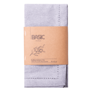 Szürke pamut szalvéták, 45 x 45 cm, 2 db - Basic Ambiente - 596400 kép