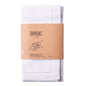 Világosszürke pamut szalvéták, 45 x 45 cm, 2 db - Basic Ambiente - 596401 kép