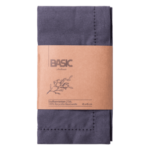 Acél szürke pamut szalvéták, 45 x 45 cm, 2 db - Basic Ambiente - 596402 kép